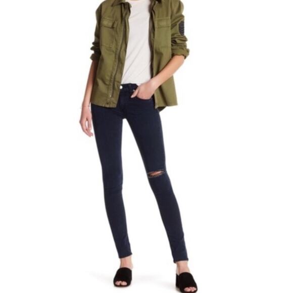 Rag & Bone Terra Blues Distressed Skinny Jeans Dark Wash Size 28 - Picture 1 of 12